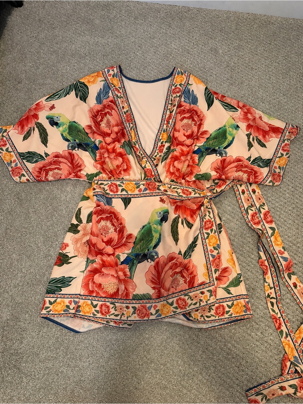 Floral Parrot Wrap Top dress skort- Pink